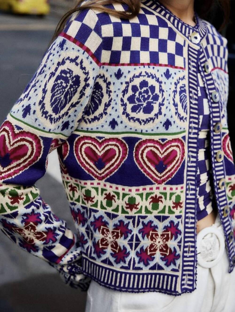 NEW FARM RIO kaleidoscope knit cardigan in multi - Picture 5 of 5
